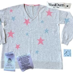 WoolOvers Wool/Cashmere Blend Star Sweater Sz M